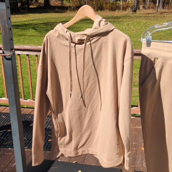 Earth Yoga Sz XL Sweatsuit Beige Y2K Athleisure Sporty Track Walking Comfy Soft - Picture 2 of 13